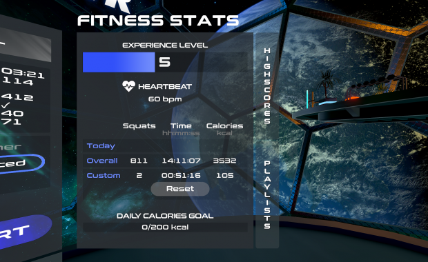 PowerBeatsVR - Menu - Fitness Statistics